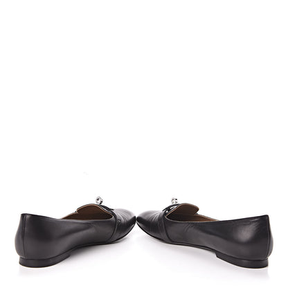 Hermes Calfskin Pegase Ballerina Flats 37 Black 5 of 10