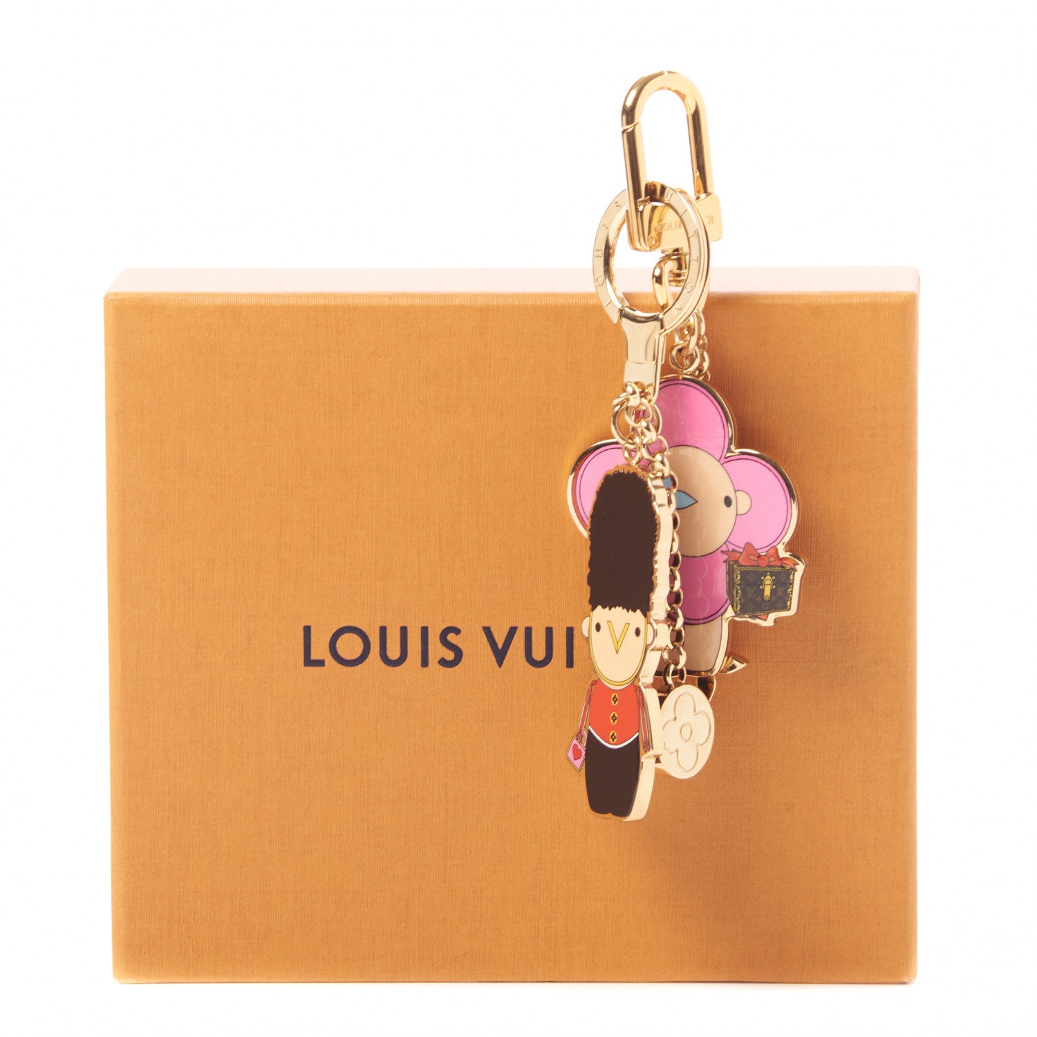 Louis Vuitton Monogram Gaston & Vivienne Best Friend Bag Charm Key Holder Gold 5 of 5