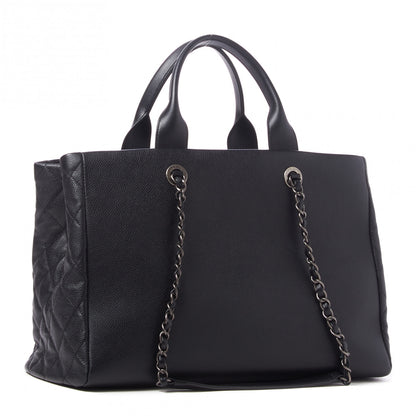 Chanel Caviar Lambskin Quilted Large Coco Break Shopping Bag Black 4 of 11