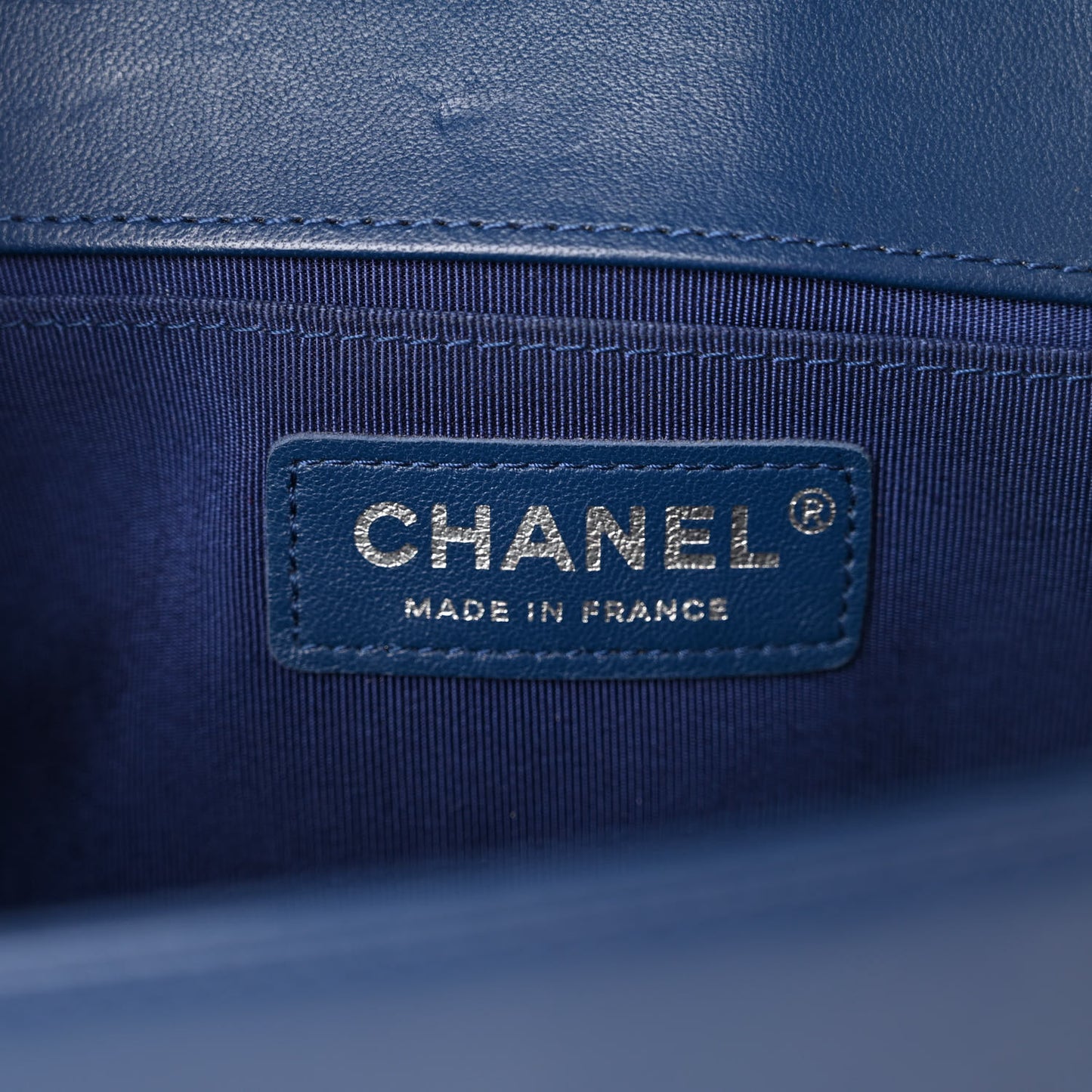 Lambskin Quilted Medium Boy Flap Blue