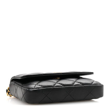 Chanel Lambskin Enamel Quilted Coco Hearts Clutch With Chain Black 4 of 12