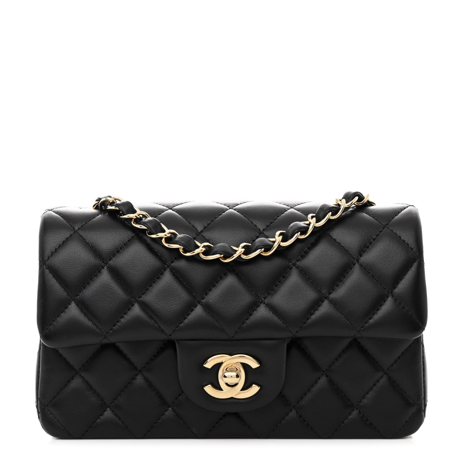 Chanel Lambskin Quilted Mini Rectangular Flap Black 1 of 11