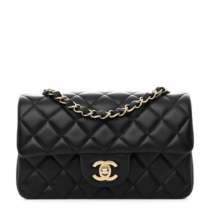Chanel Lambskin Quilted Mini Rectangular Flap Black 1 of 11
