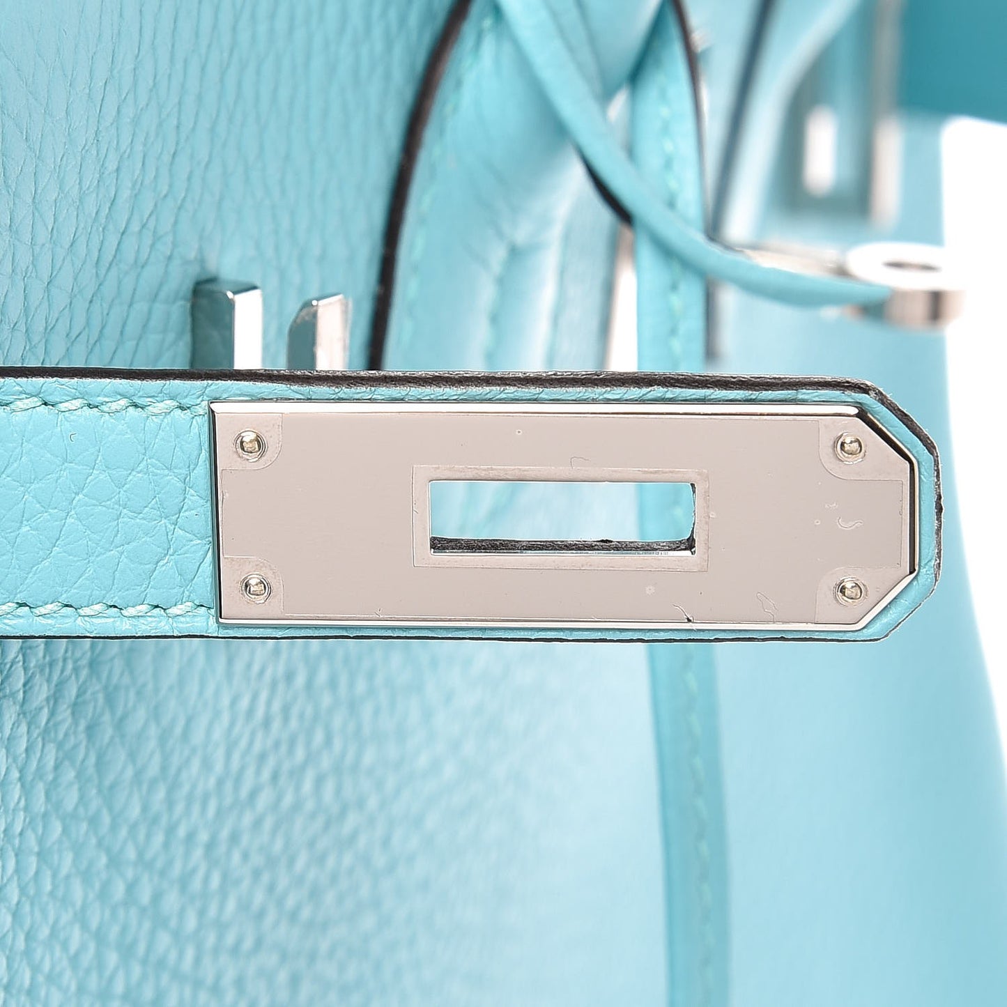 Taurillon Clemence Birkin 30 Bleu Atoll