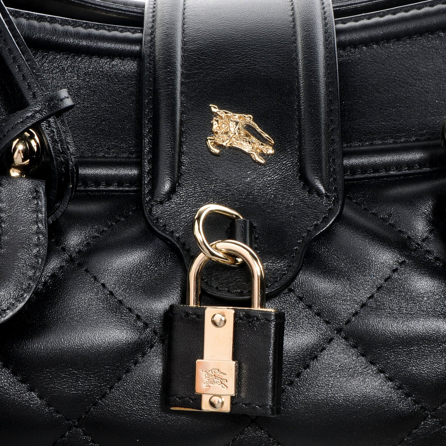 Leather Quilted Satchel Black