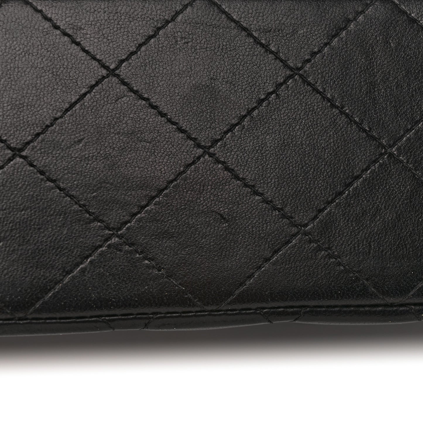 Lambskin Quilted Medium Double Flap Black
