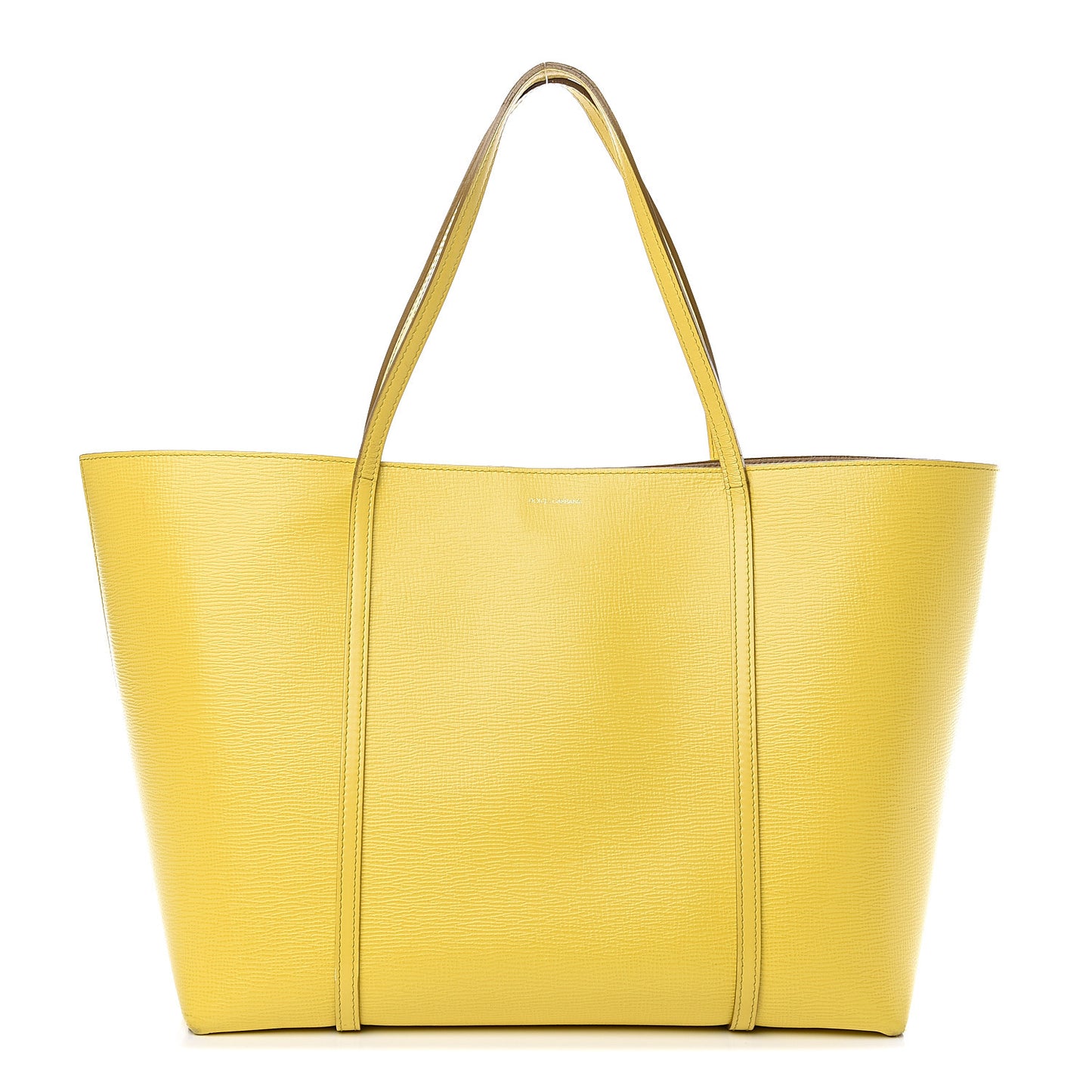 Textured Calfskin Escape Tote Yellow