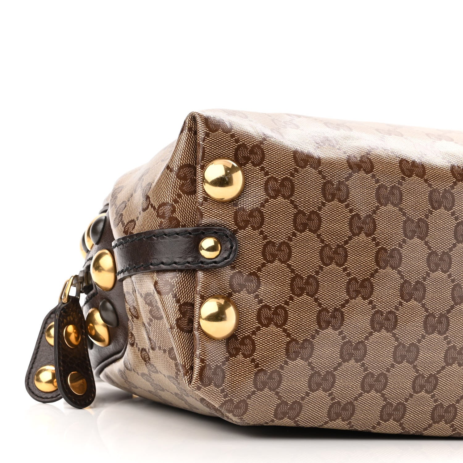 Gucci Crystal Monogram Medium Babouska Dome Satchel Brown 8 of 9