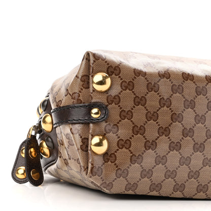 Gucci Crystal Monogram Medium Babouska Dome Satchel Brown 8 of 9