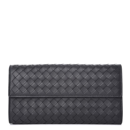 Bottega Veneta Nappa Intrecciato Continental Flap Wallet Black 1 of 9