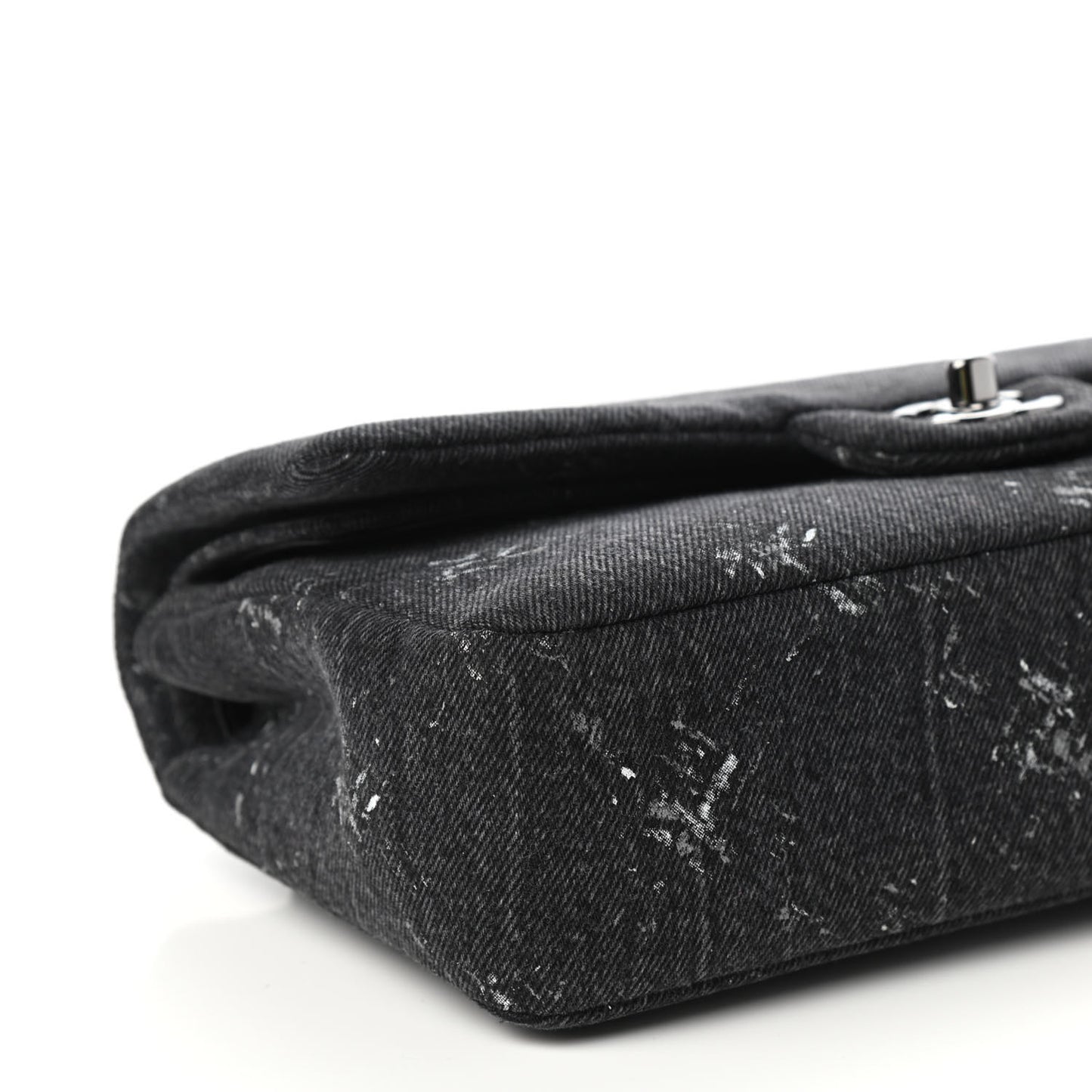 Denim Medium Double Flap Black