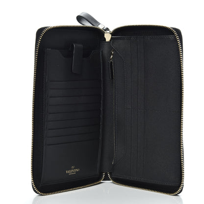 Valentino Garavani Vitello Rockstud Top Handle Travel Wallet Black 5 of 9