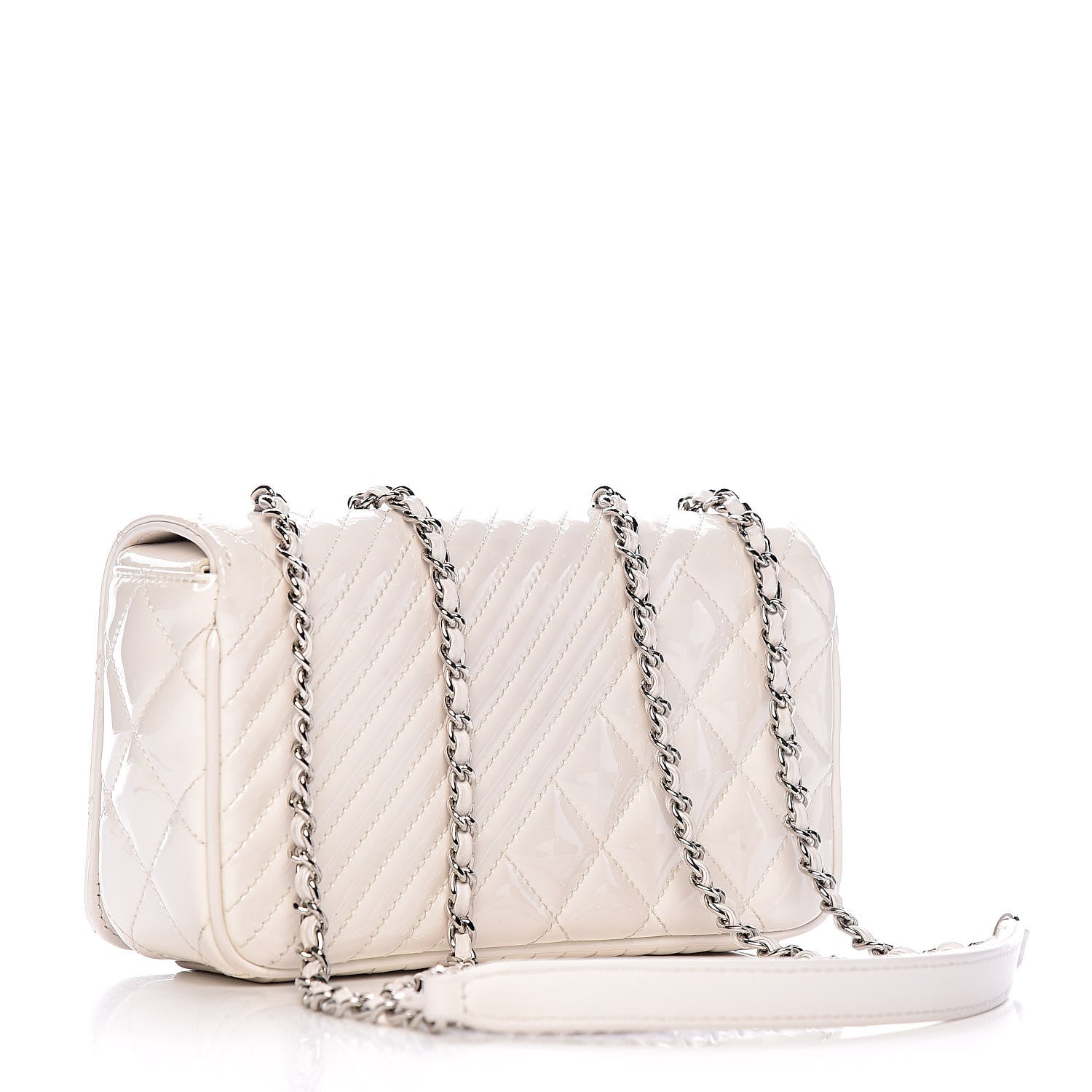 Chanel Patent Quilted Small Coco Boy Flap White 3 of 13