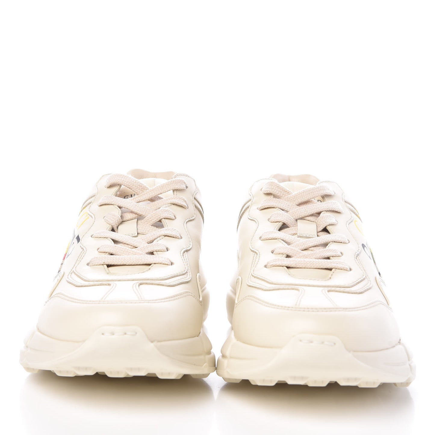 Calfskin Interlocking G Logo Mens Rhyton Sneakers 6 Ivory