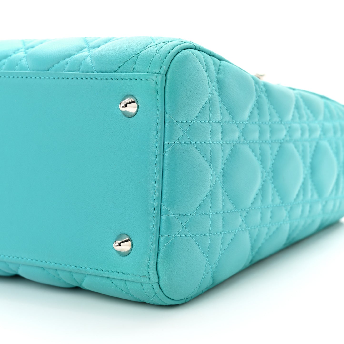 Lambskin Cannage Medium Lady Dior Turquoise