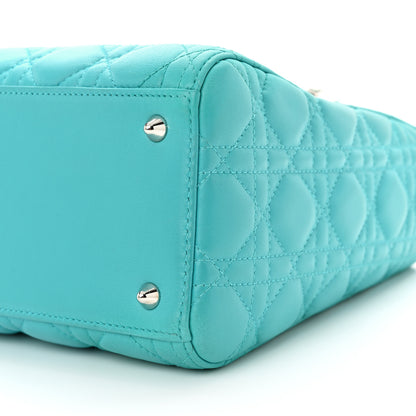 Christian Dior Lambskin Cannage Medium Lady Dior Turquoise 10 of 10