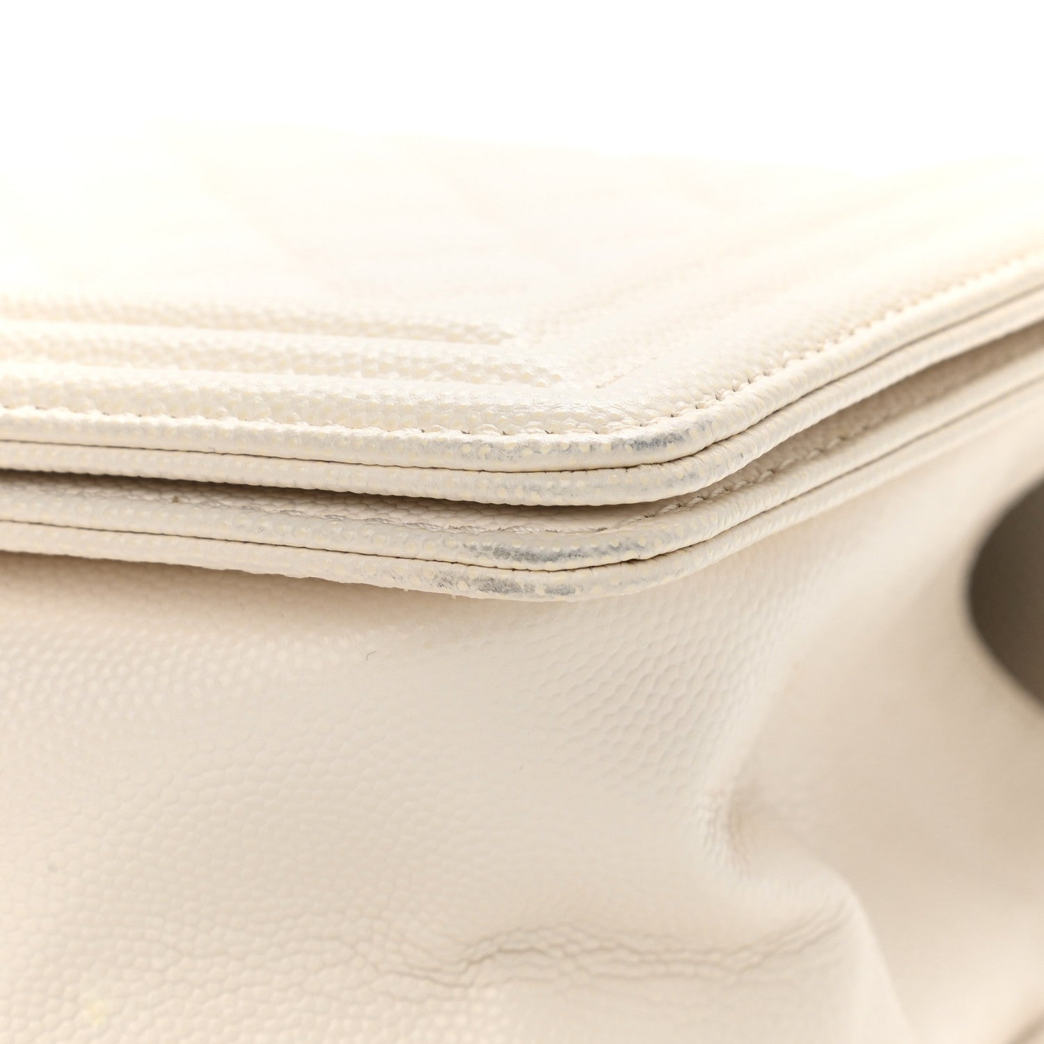Chanel Caviar Quilted Medium Boy Flap White 13 of 15