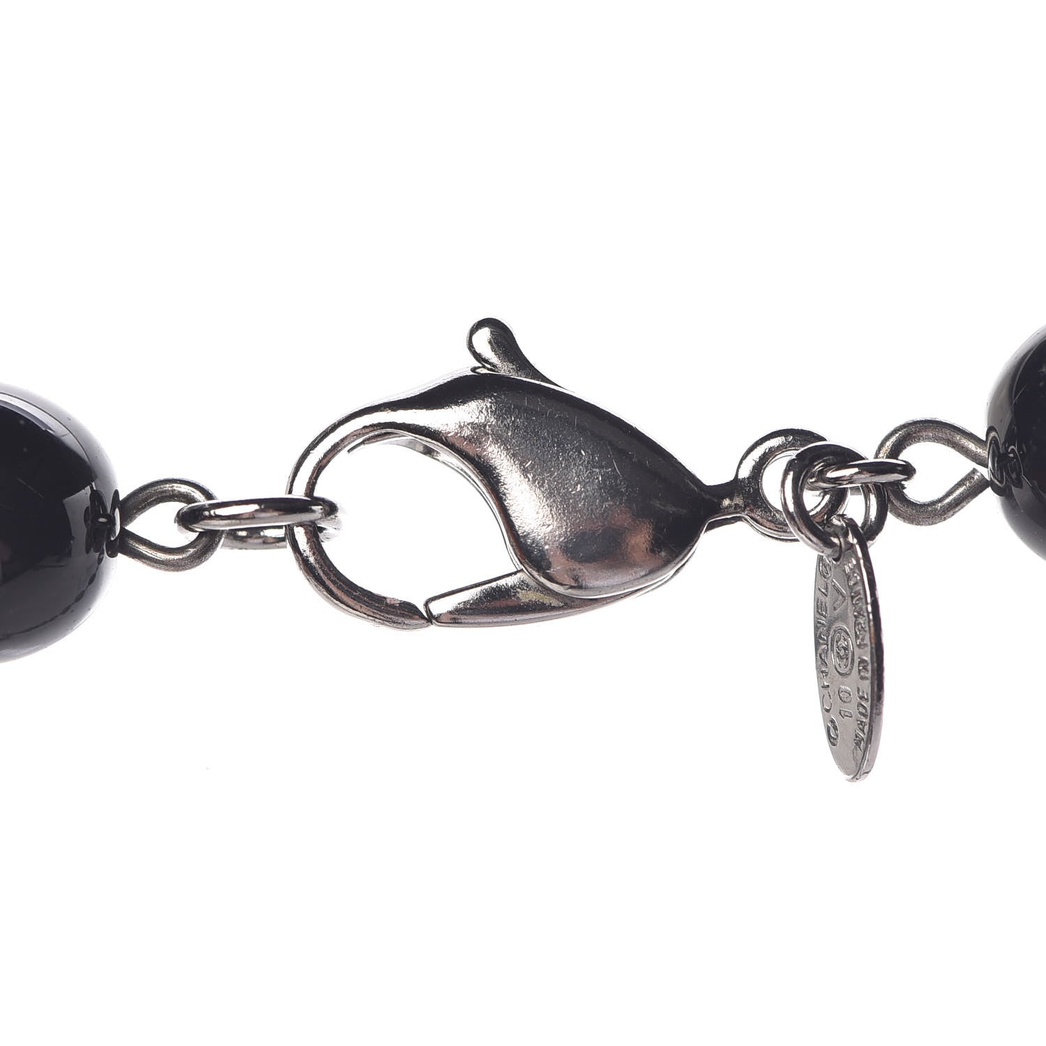 Chanel Ruthenium Beaded CC Long Necklace Black 5 of 5