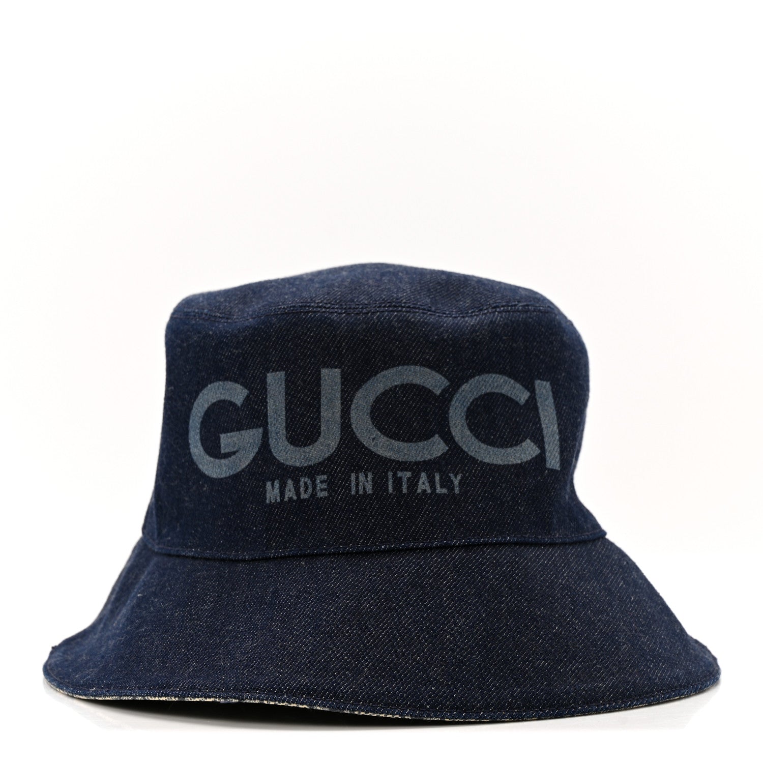 Gucci Lasered Denim GG Monogram Bucket Hat L Blue 1824467