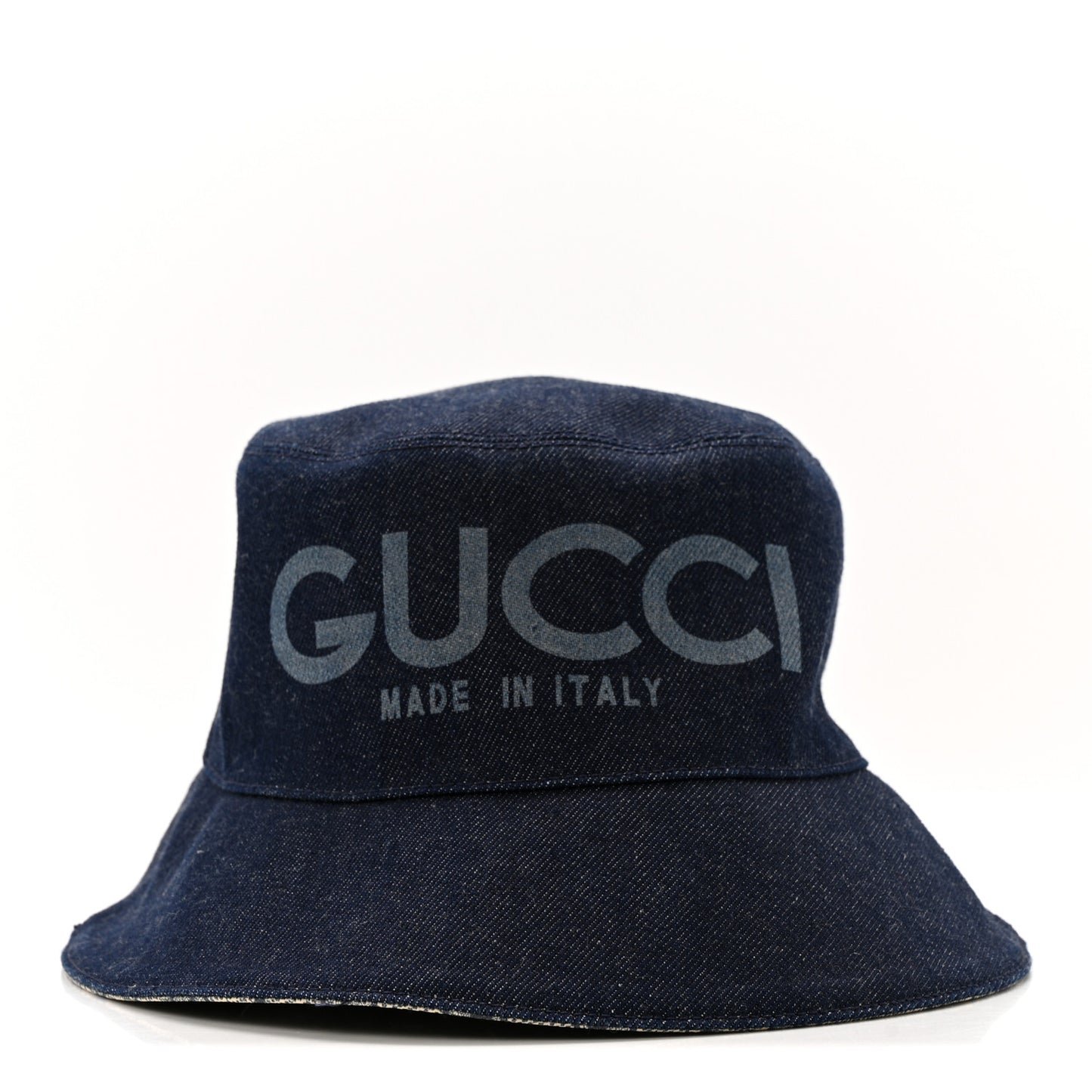 Lasered Denim GG Monogram Bucket Hat L Blue
