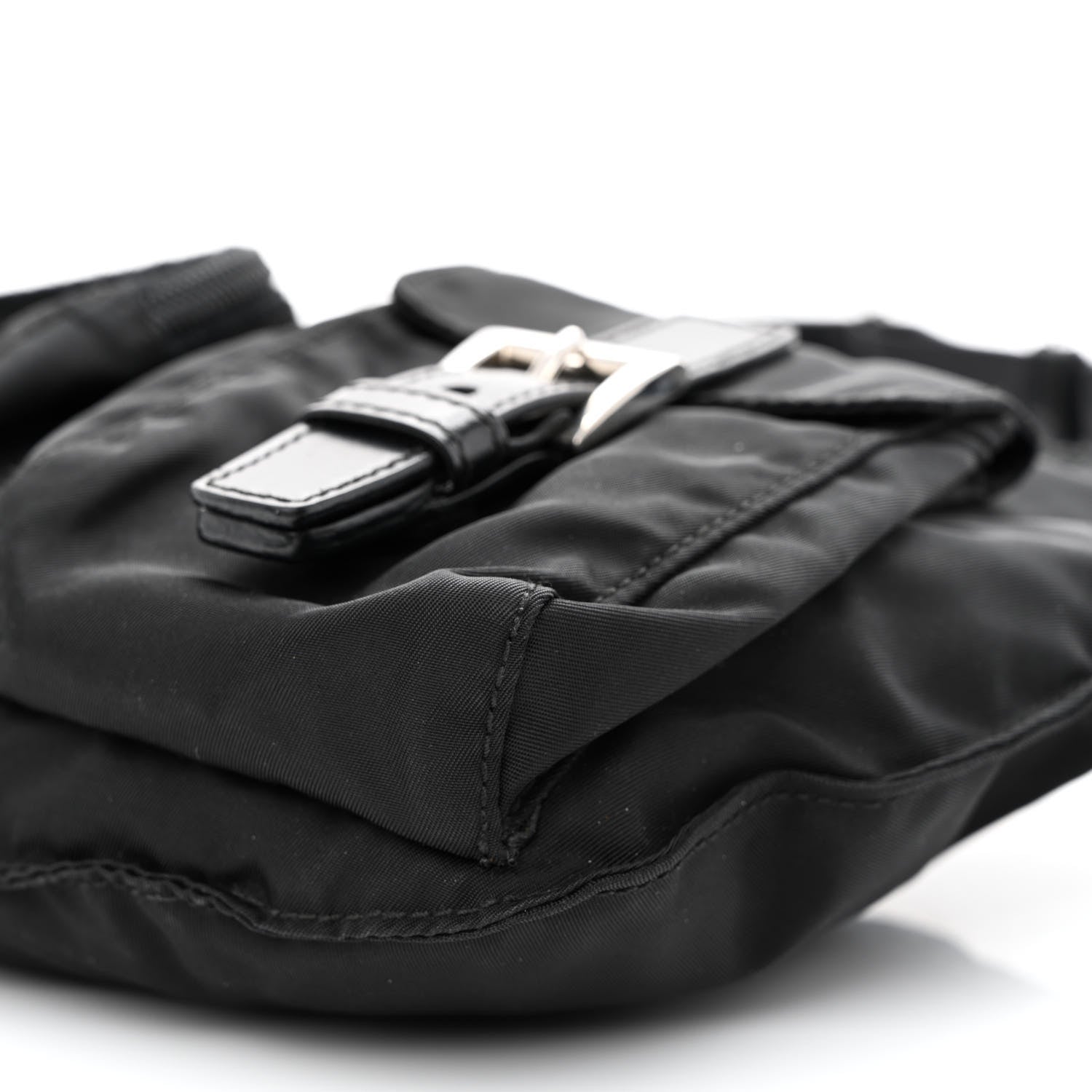 Prada Tessuto Nylon Soft Calfskin Sling Belt Bag Black 10 of 16