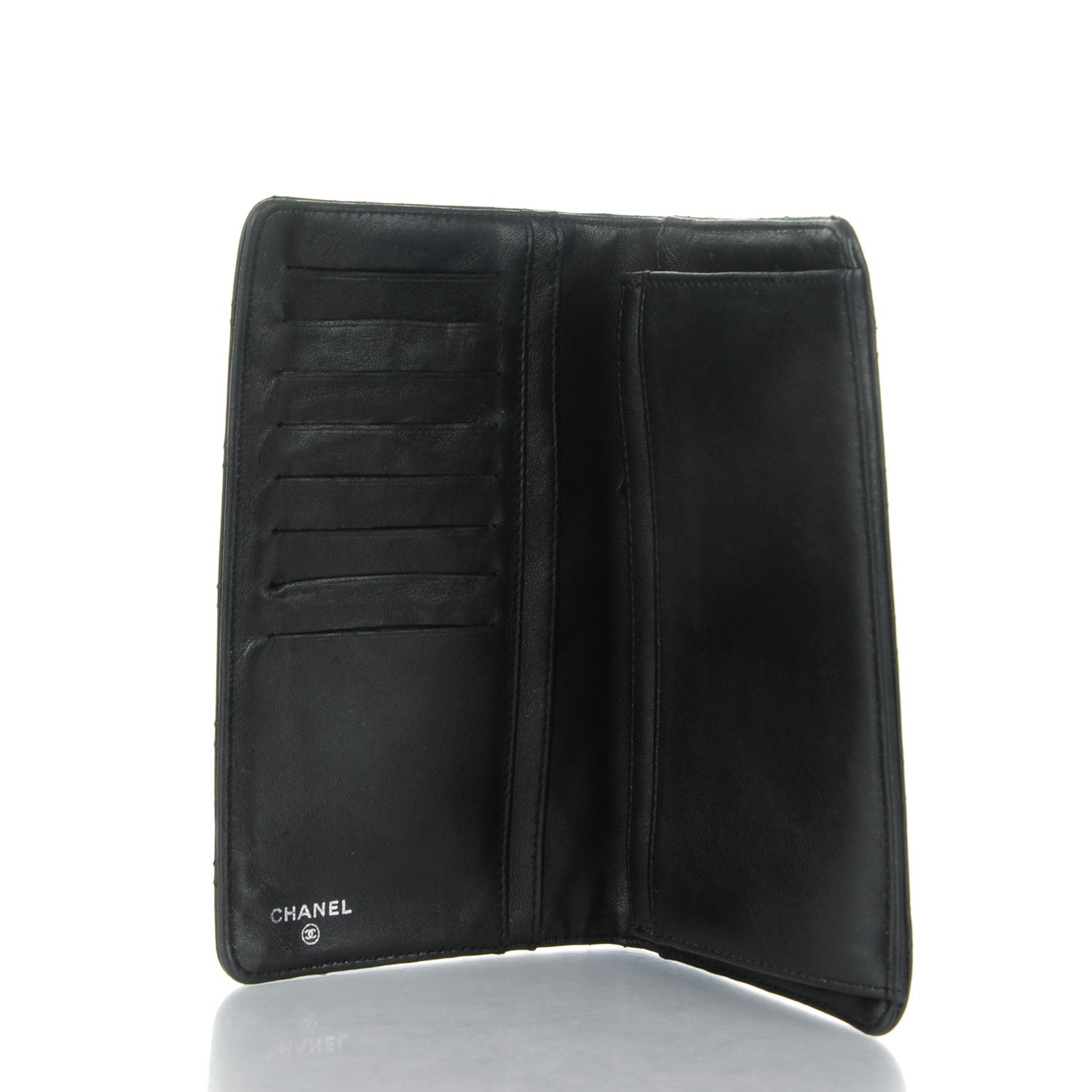 Chanel Lambskin Quilted Yen Wallet Black 5 of 9