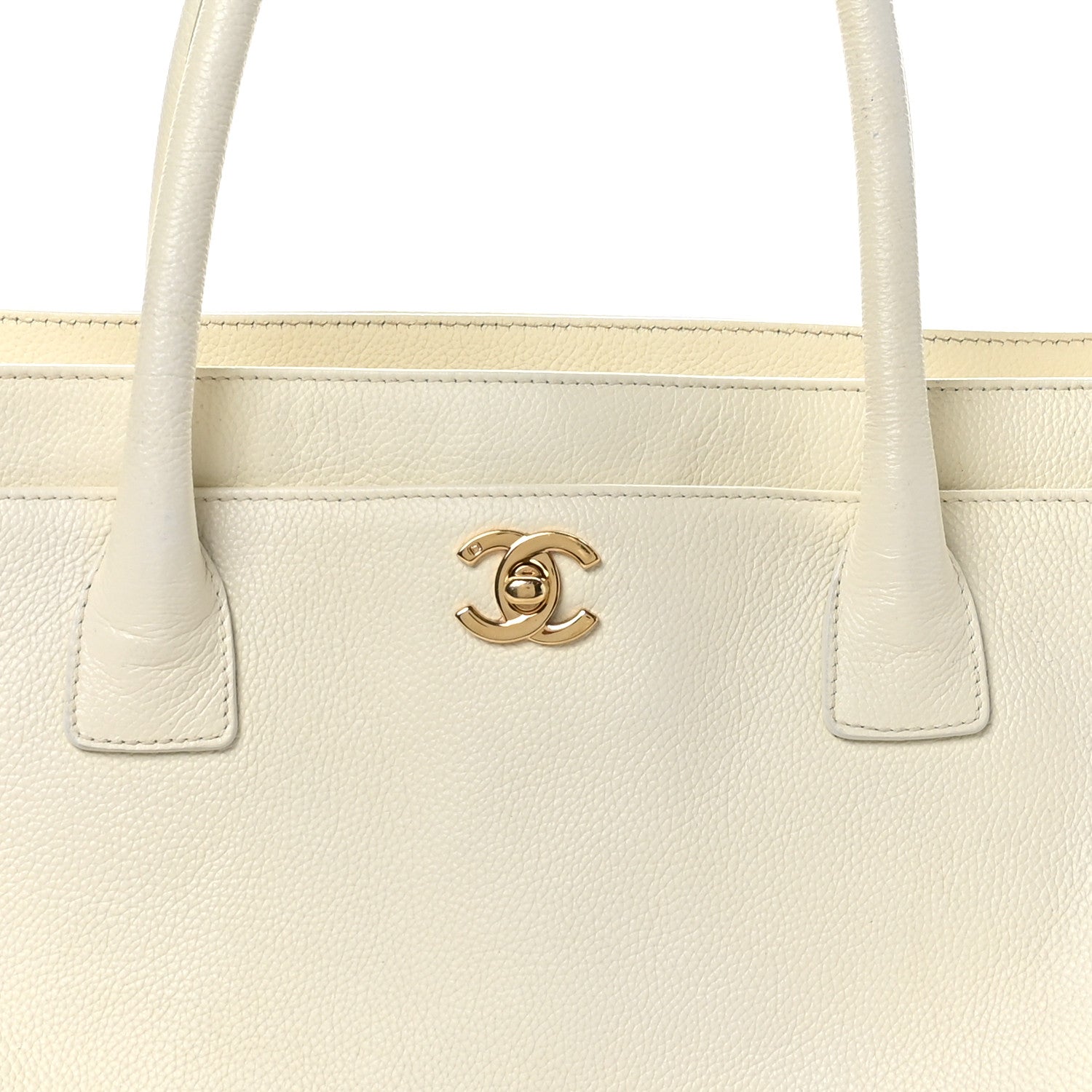 Chanel Calfskin Cerf Executive Shopper Tote White 8 of 11