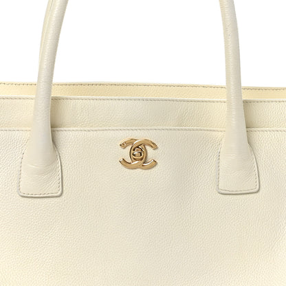 Chanel Calfskin Cerf Executive Shopper Tote White 8 of 11