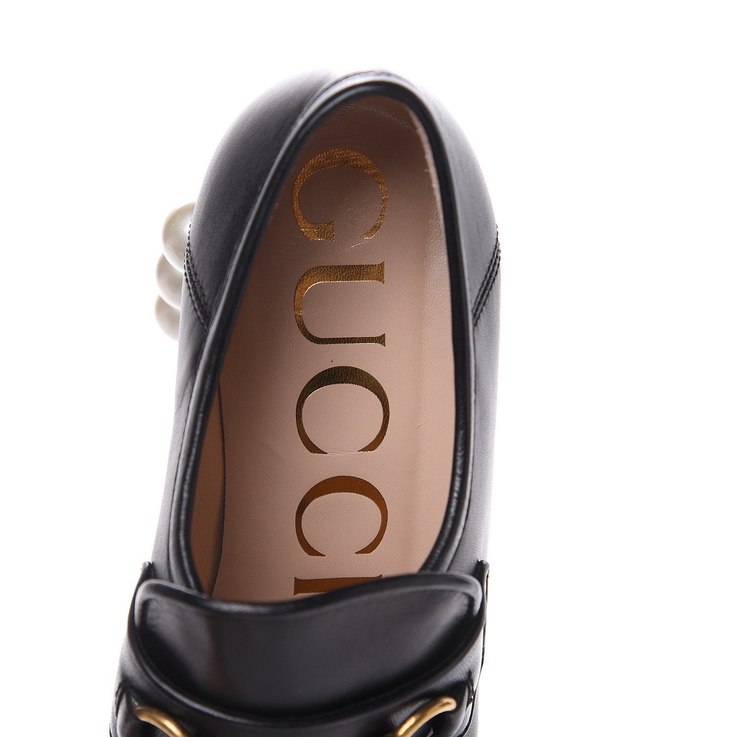 Gucci Malaga Kid Pearl Studded Vegas Platform Loafers 36 Black 6 of 10