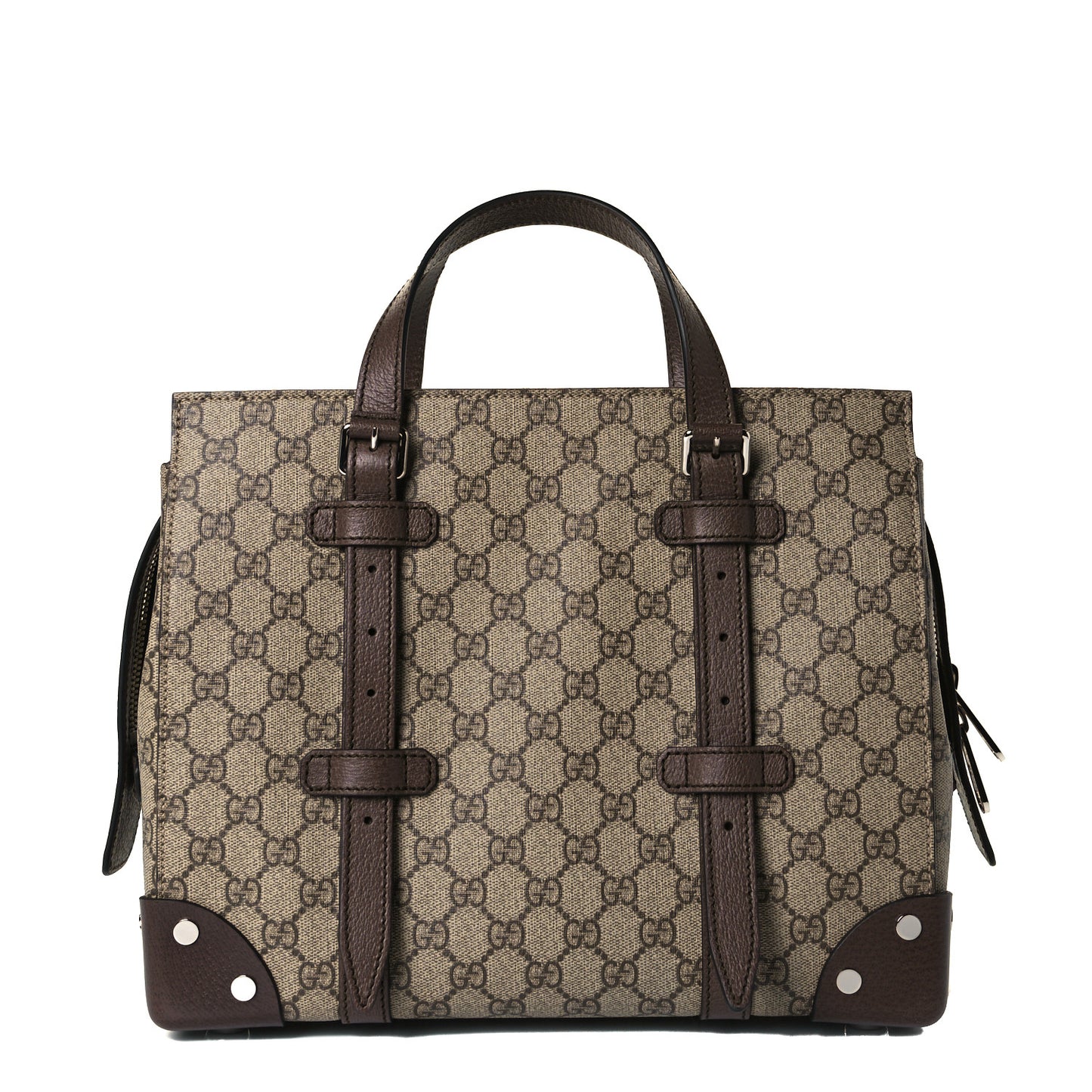 GG Supreme Monogram Textured Dollar Calfskin Small Detail Tote Beige Ebony New Acero