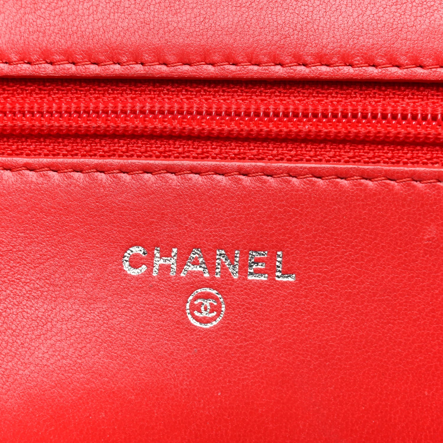 Chanel Lambskin Quilted Boy Wallet On Chain WOC Red 4 of 6