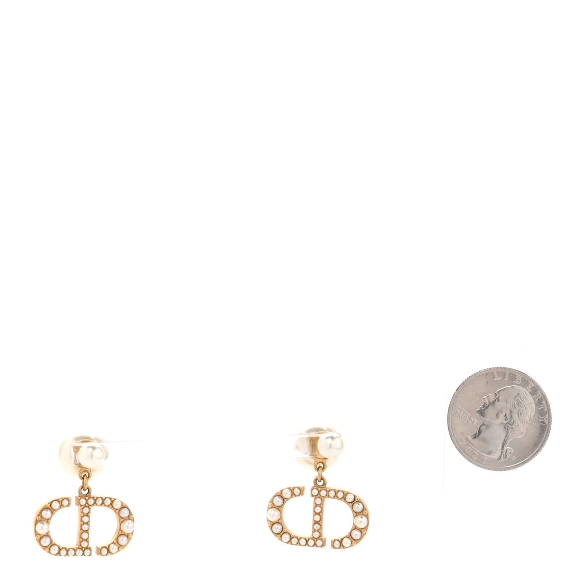 Pearl Tribal CD Drop Earrings Gold