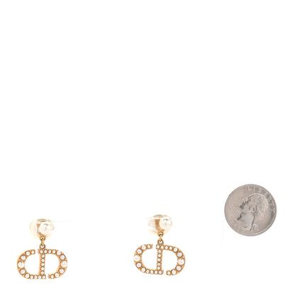 Christian Dior Pearl Tribal CD Drop Earrings Gold 2 of 4