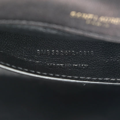 Saint Laurent Patent Calfskin Matelasse Monogram Medium Vicky Chain Bag Black 6 of 10