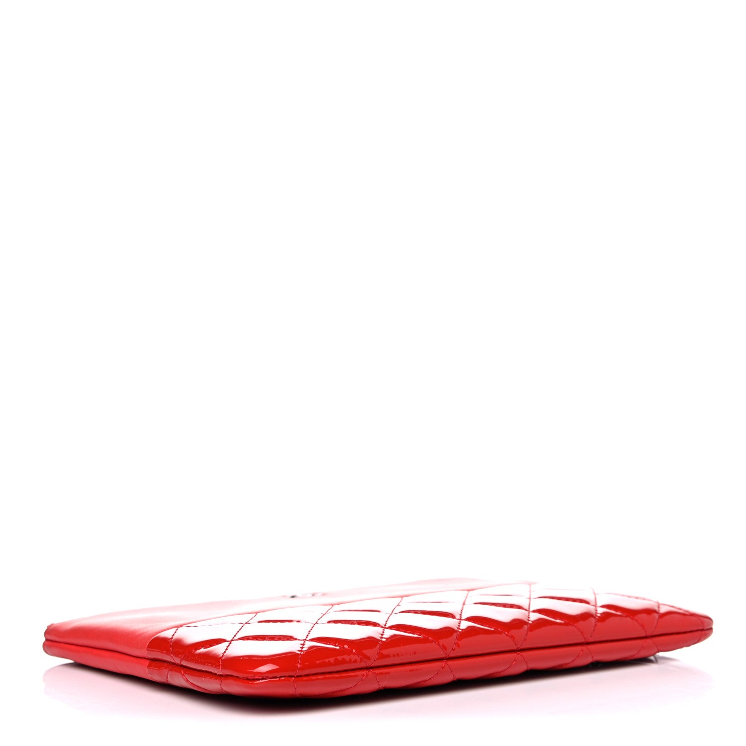 Chanel Calfskin Patent Quilted Medium Cosmetic Case Red 4 of 12