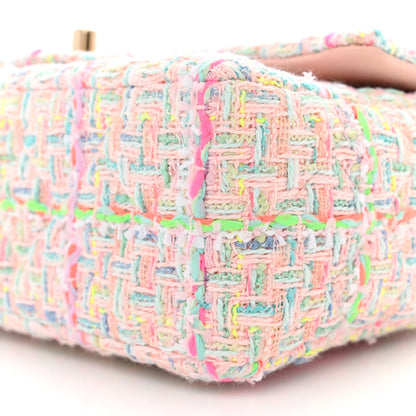 Chanel Tweed Quilted Mini Rectangular Flap Pink Green Orange Purple 10 of 11