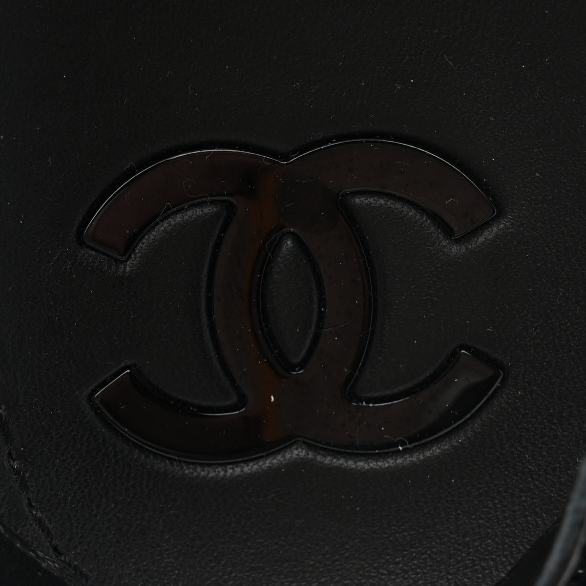 Chanel Laminated Goatskin Chain Sandals 38 Black 6 of 8