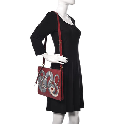 Gucci Calfskin Kingsnake Print Messenger Red 2 of 10
