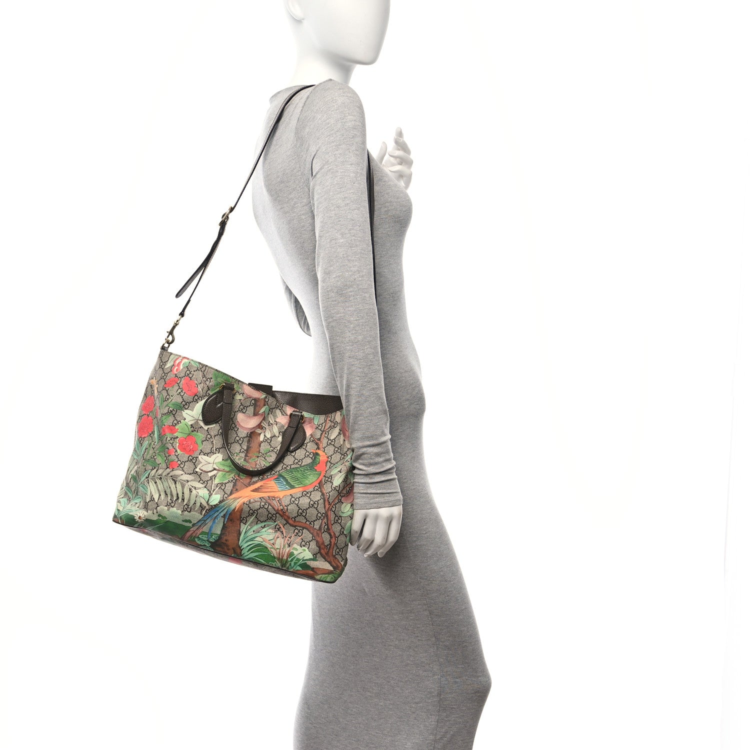 Gucci Soft GG Supreme Monogram Tian Medium Crossbody Tote Beige Multicolor New Acero 2 of 10