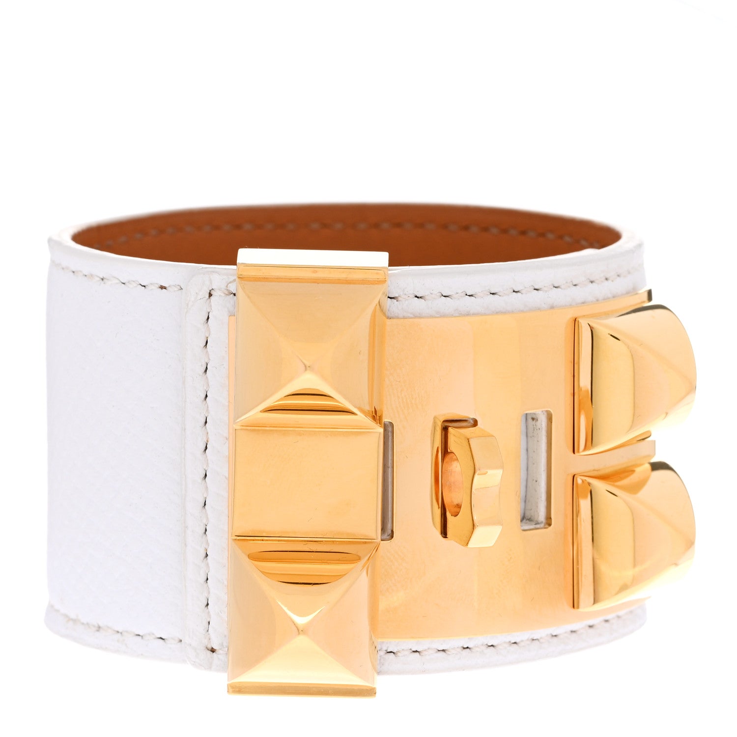 Hermes Epsom Collier de Chien CDC Bracelet S White 3 of 6
