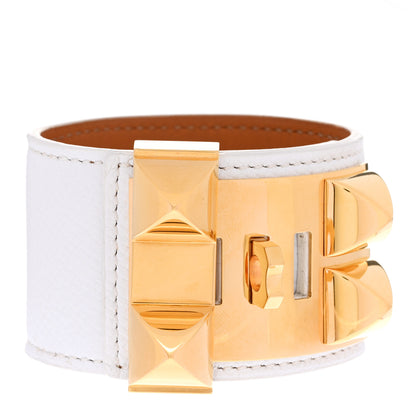 Hermes Epsom Collier de Chien CDC Bracelet S White 3 of 6