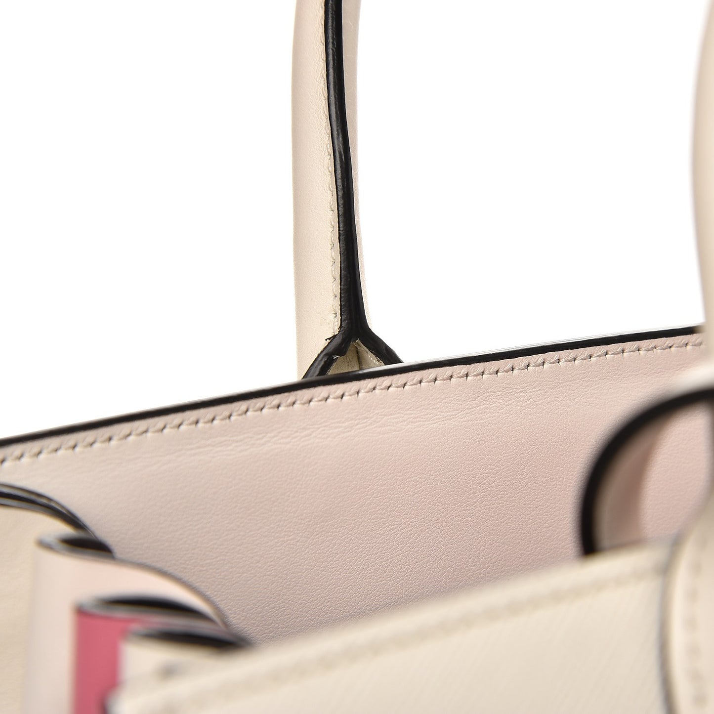 Saffiano City Calf Bibliotheque Bag White Begonia
