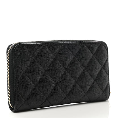 Chanel Caviar Quilted Medium Zip Around Wallet Black 3 of 9