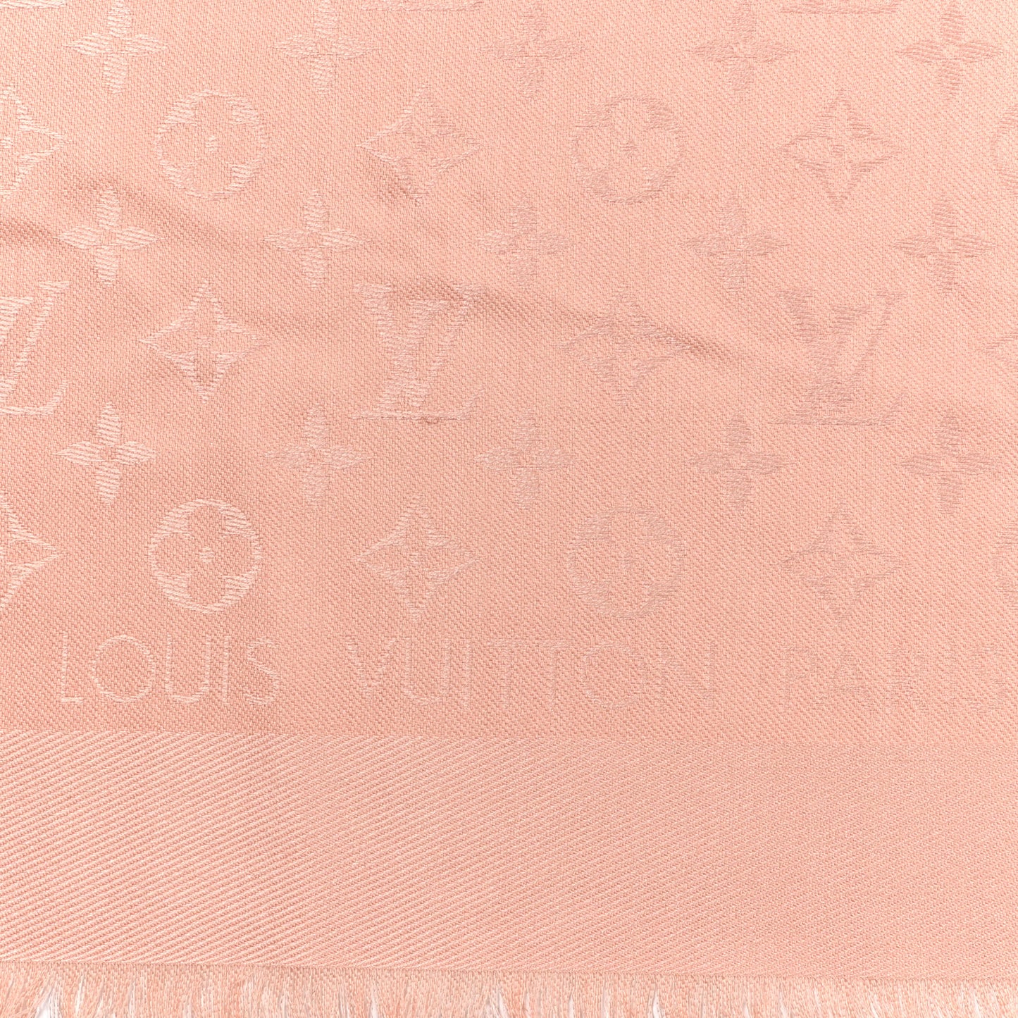 Silk Wool Monogram Shine Shawl Rose Velours
