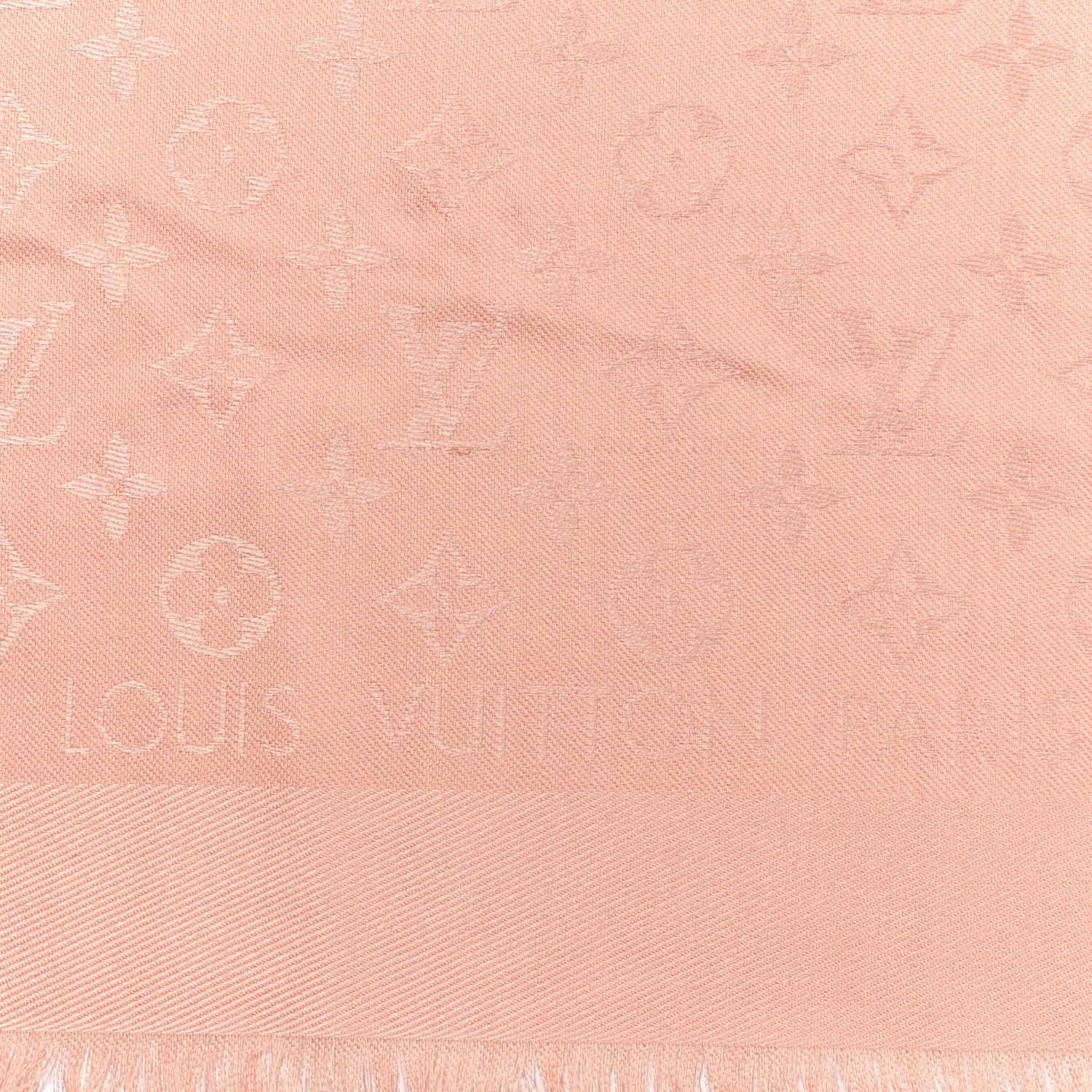 Louis Vuitton Silk Wool Monogram Shine Shawl Rose Velours 3 of 3
