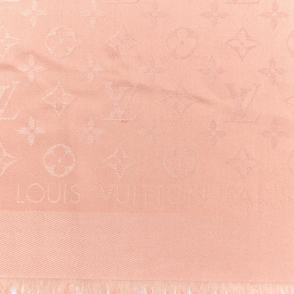 Louis Vuitton Silk Wool Monogram Shine Shawl Rose Velours 3 of 3
