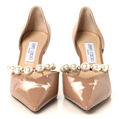 Jimmy Choo Patent Pearl Embellished Aurelie 65 Pumps 41 Ballet Pink 3 of 8