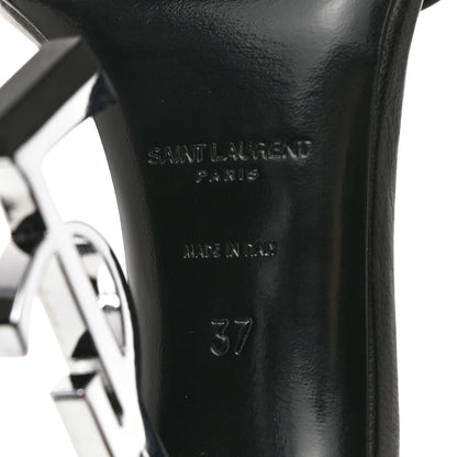 Saint Laurent Calfskin Opyum 110 Sandals 37 Black Silver 7 of 9