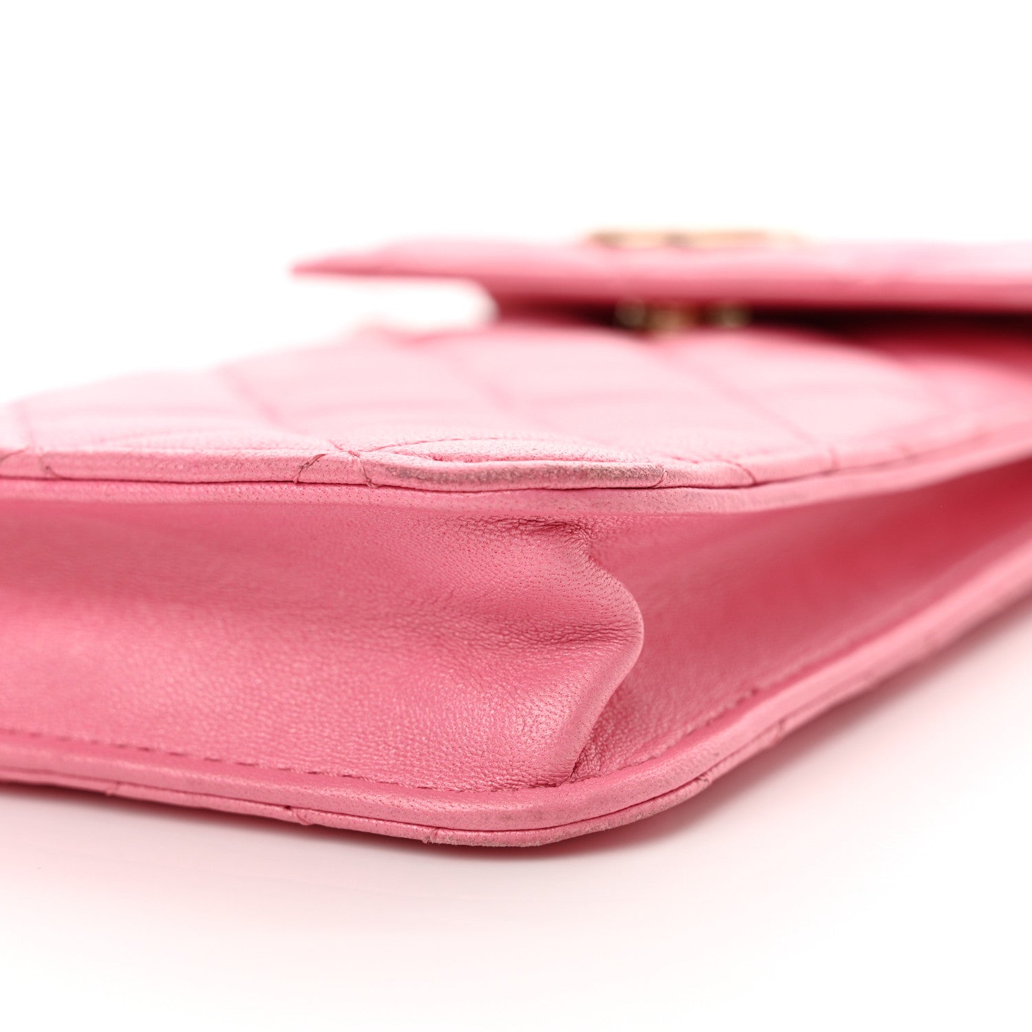 Chanel Lambskin Resin Quilted Phone Holder With Chain Pink 14 of 16