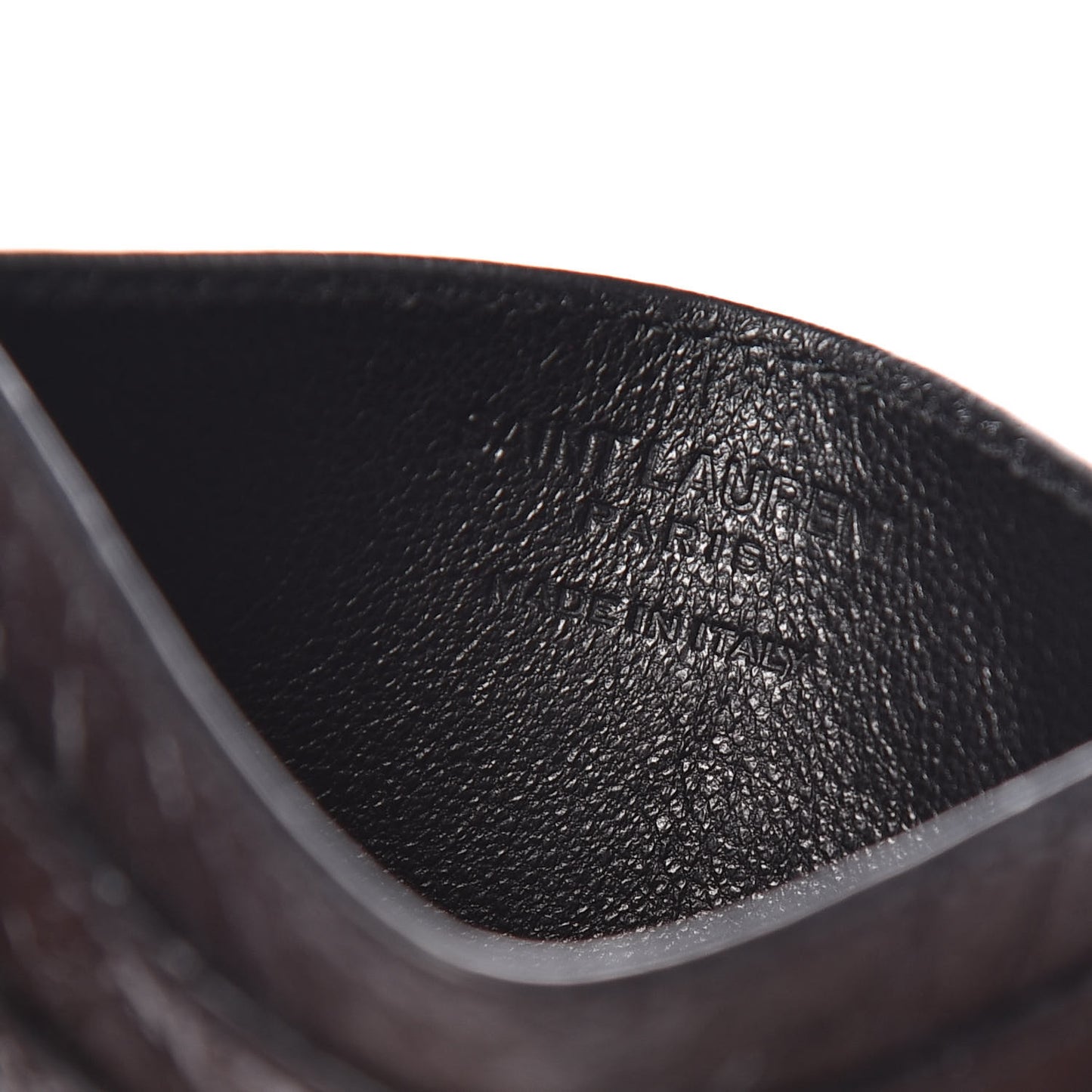 Calfskin Crocodile Embossed Card Case Black
